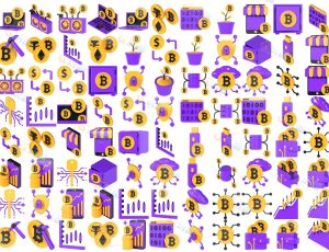 NTF加密货币金融元素模型包Blend资产库