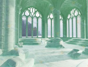 网红绿色宫殿休闲区Blend项目源文件