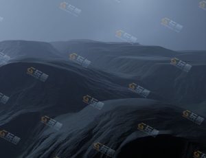 夜晚迷雾中的山丘Blend项目源文件