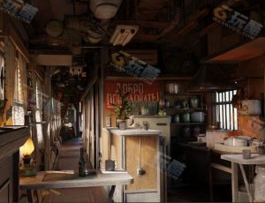 高精度老旧火车内部Blend项目源文件