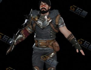 中世纪野蛮骑兵战士Blend模型