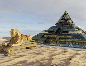 未来科技赛博朋克埃及宫殿Blend项目源文件