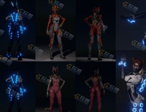 多种装扮酷炫机器人Blend模型