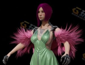 赛博妇女Blend模型