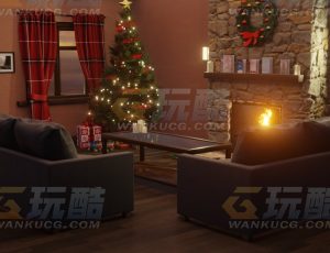 圣诞小旧房间Blend项目源文件