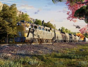 战争火车自然场景Blend项目源文件