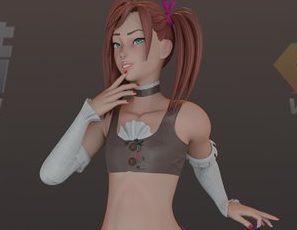 可爱活力青春啦啦队女孩Blend模型