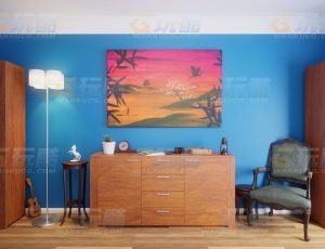 蓝墙客厅书房Blend项目源文件