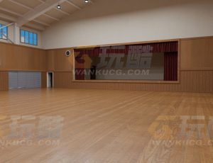 日本动漫风格校园篮球室Blend项目源文件