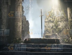 神秘宝剑水洞动画场景Blend项目源文件