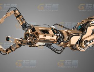 带动画的高精度高级机械臂Blend模型