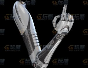 高精度带动画女机器人手臂Blend模型