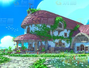 吉普力唯美风格化农庄场景Blend项目源文件