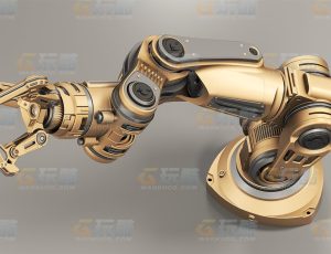 高精度细节带动画大机械臂Blend模型