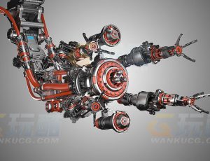 超级科幻机械手臂机器人Blend模型