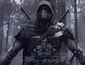 高精度赛博机械武士忍者Blend模型