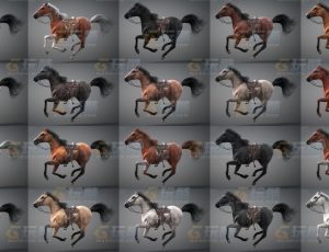 影视级高精度骏马Blend模型