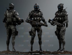 超级精英科幻士兵Blend模型