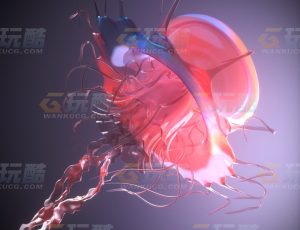 带动画的高精度水母Blend模型