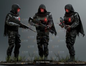 超级精英科幻狙击手Blend模型