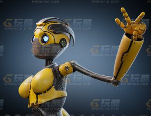 超级可爱的女性机器人Blend模型