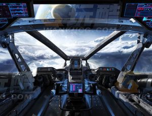 科幻宇宙飞船驾驶室v2 Blend模型