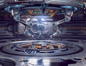 科幻机械臂修复室Blend项目源文件