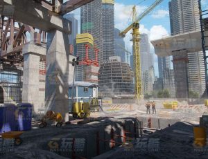 玩酷CG网—施工地区道具建筑模型