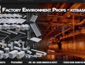 110+个工厂环境道具Blend资产库