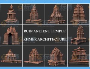 废墟古庙扫描建筑Blend资产库