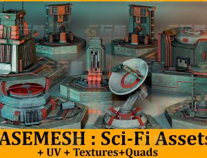 50+个科幻建筑Blend资产库