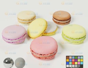 马卡龙面包饼干（高精度）CG模型