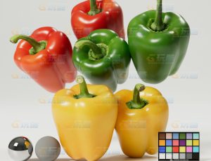 青红黄辣椒（高精度）CG模型