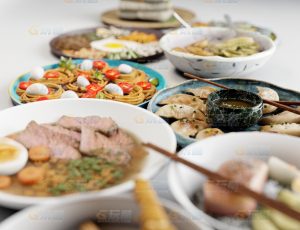 西餐中餐饭菜模型包Blend资产库