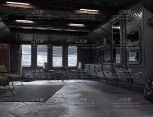 老旧赛博朋克休息厅Blend项目源文件