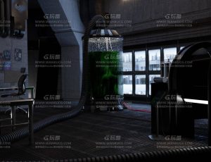 赛博朋克科幻人体化学实验室Blend项目源文件