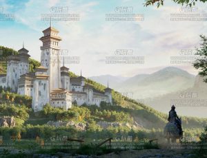 古代中国边疆要塞古城自然场景Blend项目源文件