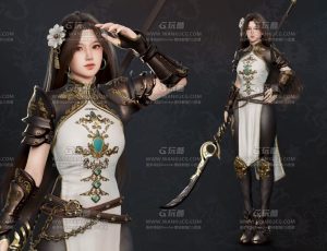 UE5素材—中国风美型女战士