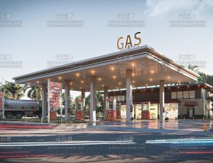 加油站场地Blend模型