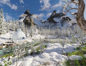 南极冰雪屋自然场景Blend项目源文件