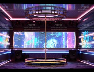 赛博朋克钢管舞舞台Blend项目源文件