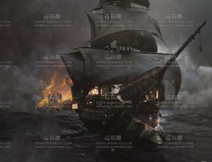 西方战争海洋中的帆船Blend项目源文件