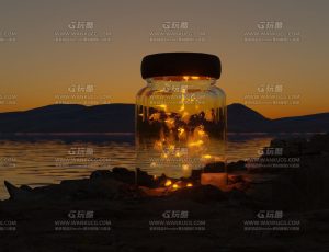 萤火虫玻璃瓶产品广告动画镜头Blend项目源文件