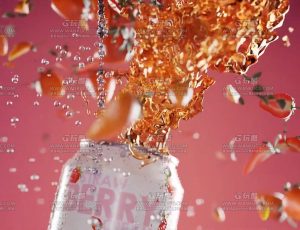 草莓水果饮料广告动画演绎镜头Blend项目源文件