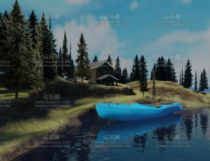 自然小海岛房子场景Blend项目源文件