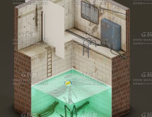 废弃的卡通下水道Blend项目源文件