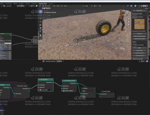 轮胎地面凹陷生成特效动画镜头Blend项目源文件