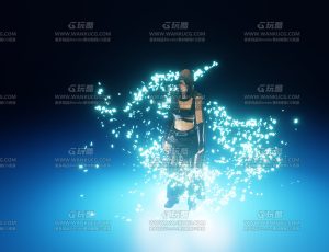 人物粒子生成特效动画镜头Blend项目源文件