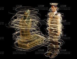 光线生成人物动画效果Blend项目源文件