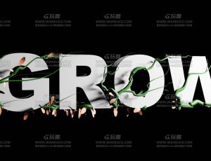 文字生长植物动画效果Blend项目源文件